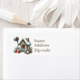 Etiqueta Buzón de Navidad festivo personalizable 