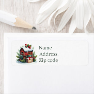 Etiqueta Buzón de Navidad festivo personalizable 