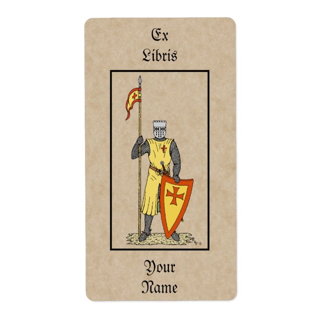 Etiqueta Caballero medieval Planta de biblioteca de princip (Frente)