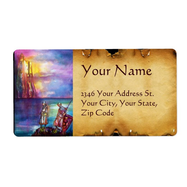 Etiqueta Caballeros medievales de PENDRAGON, Lago Sunset, F (Frente)