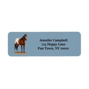 Etiqueta Caballo Appaloosa de la bella bahía