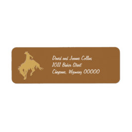 Etiqueta Caballo Bucking de Cowboy Gold