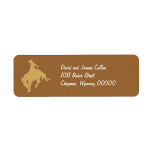 Etiqueta Caballo Bucking de Cowboy Gold