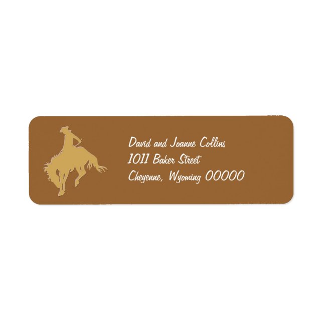 Etiqueta Caballo Bucking de Cowboy Gold (Frente)