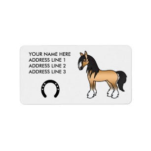 Etiqueta Caballo Cartoon Gypsy Vanner Shire