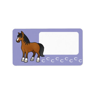 Etiqueta Caballo de Dibujos Animados