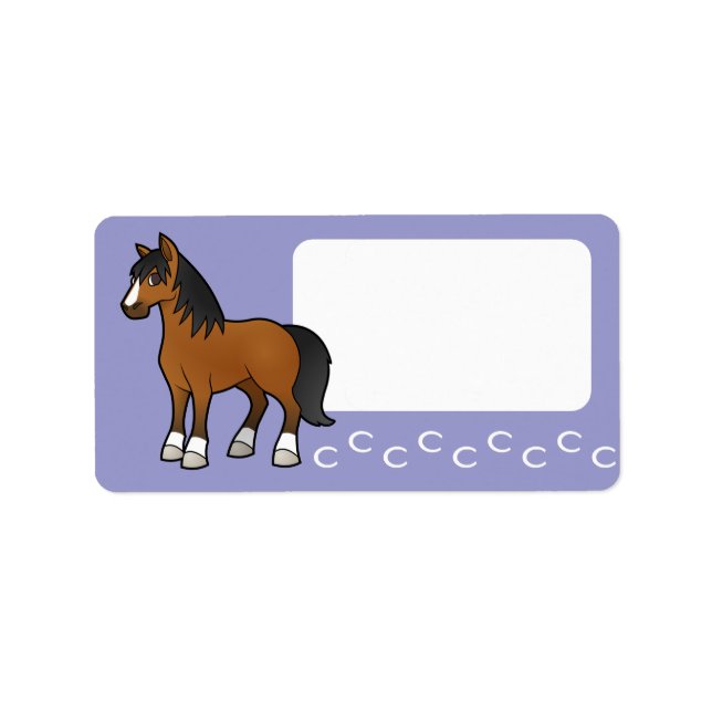Etiqueta Caballo de Dibujos Animados (Frente)