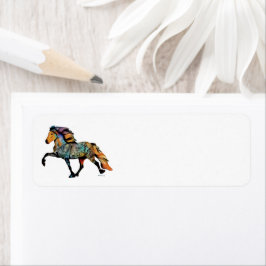 Etiqueta Caballo islandés Pop Art