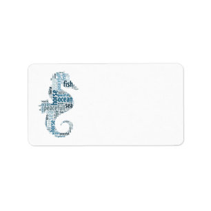 Etiqueta Caballo marino como diseño de nubes de palabras