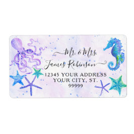 Etiqueta Caballo marino Starfish Octopus Seaside Baby Showe