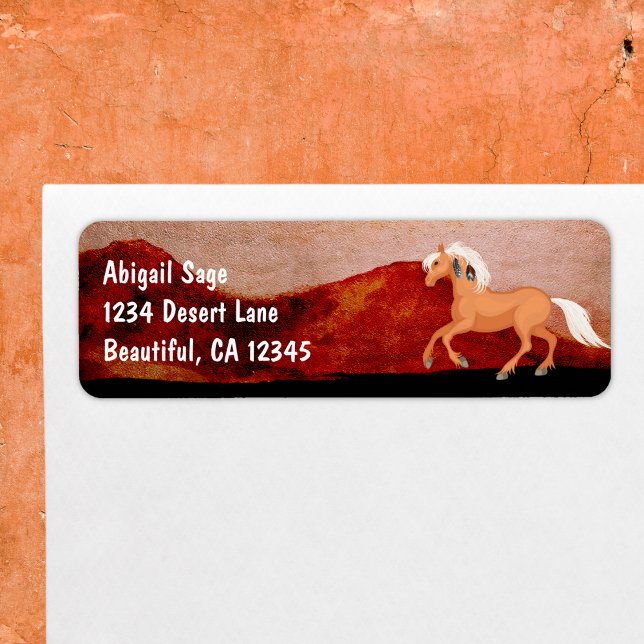 Etiqueta Caballo Mustang del Desierto Salvaje Personalizado (Subido por el creador)