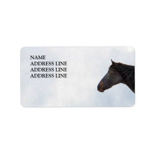 Etiqueta Caballo oscuro y cielo - dirección occidental de r