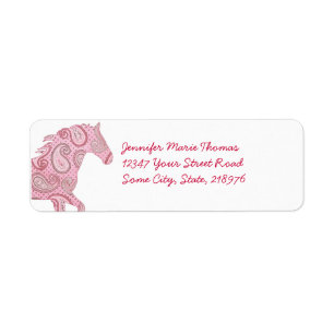 Etiqueta Caballo Pink Paisley