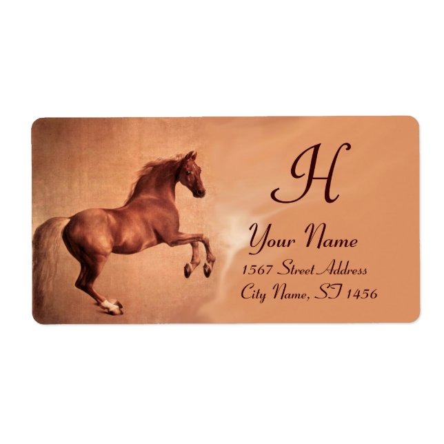 Etiqueta CABALLO ROJO, rosa (Frente)