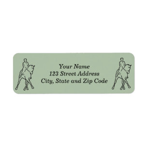 Etiqueta Caballo y jinete de Dressage - mitad de paso