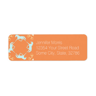 Etiqueta Caballos de trote azul y patrón de bits