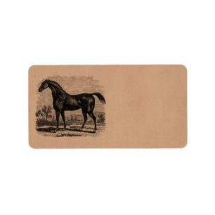 Etiqueta Caballos excelentes retros del caballo de raza de