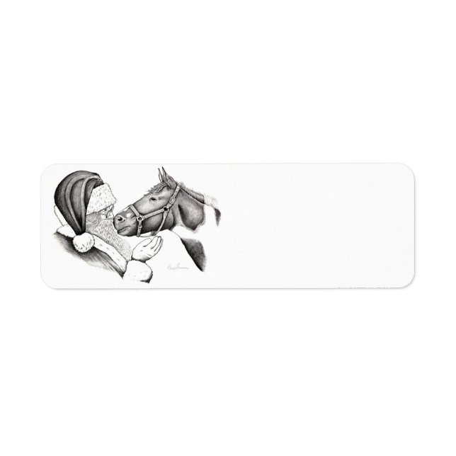 Etiqueta Caballos navidades y Santa Claus (Frente)