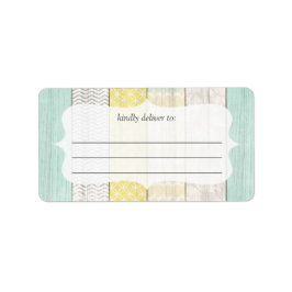 Etiqueta Cabaña de color amarillo menta madera rústica gran