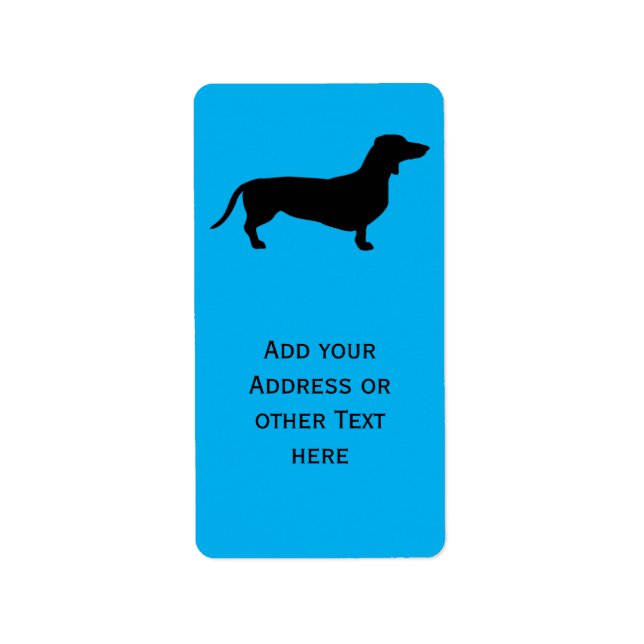 Etiqueta Cabello corto de Dachshund - Silhouette 1 (Frente)