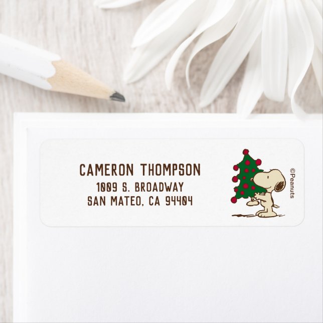 Etiqueta Cacahuetes | Árbol de Navidad Snoopy (In situ)