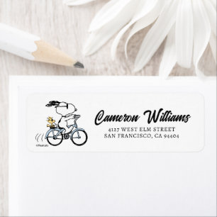 Etiqueta Cacahuetes   Bicicleta Snoopy & Woodstock