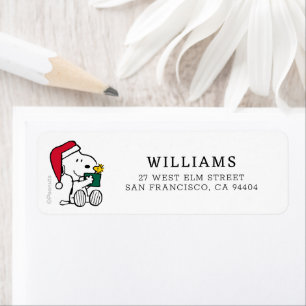 Etiqueta Cacahuetes   Regalo Snoopy Santa & Woodstock