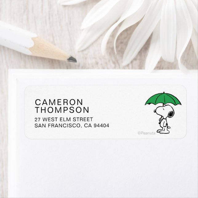 Etiqueta Cacahuetes | Snoopy Green Umbrella (In situ)