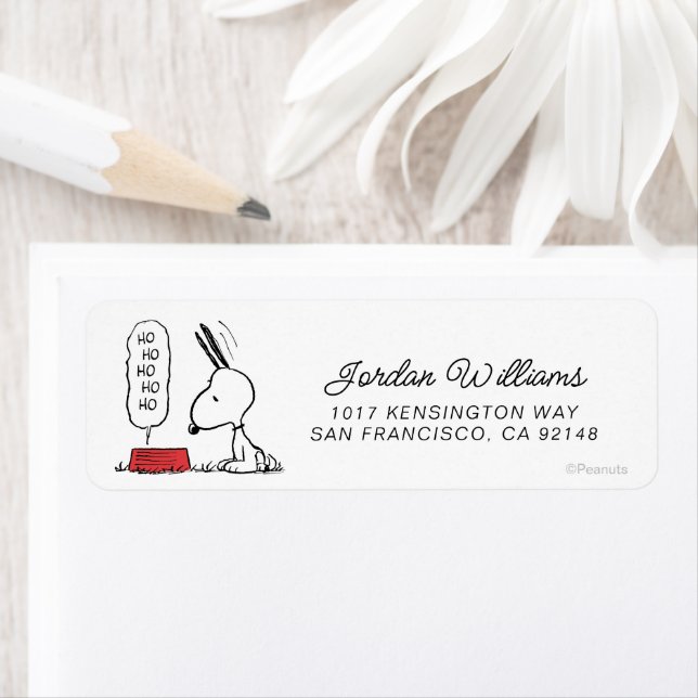 Etiqueta Cacahuetes | Snoopy Ho Ho Ho Ho Ho Food Dish (In situ)