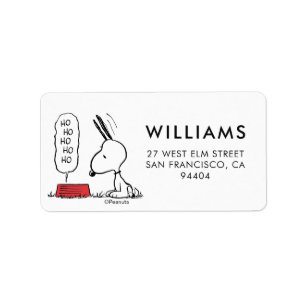 Etiqueta Cacahuetes   Snoopy Ho Ho Ho Ho Ho Food Dish