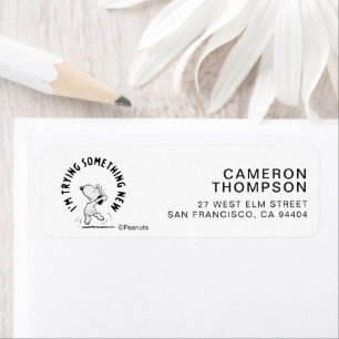 Etiqueta Cacahuetes Snoopy Tramitando Algo Nuevo