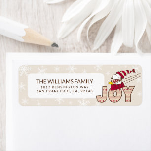 Etiqueta Cacahuetes   Snoopy & Woodstock Joy Sled Ride