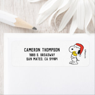Etiqueta Cacahuetes Snoopy & Woodstock Santa Claus Hug