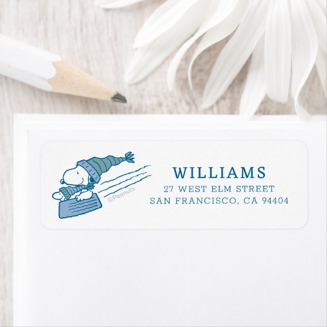 Etiqueta Cacahuetes | Snoopy & Woodstock Sledding (In situ)