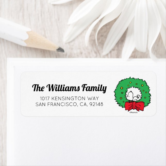 Etiqueta Cacahuetes | Wreath de Navidades Snoopy (In situ)