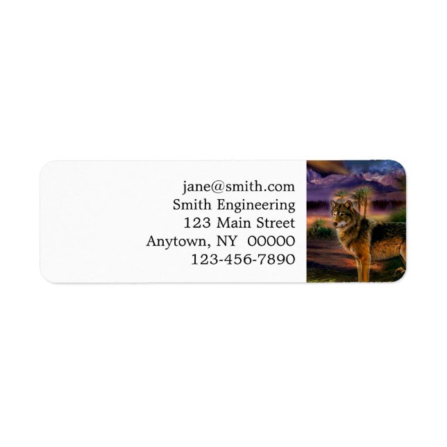 Etiqueta Cacería de lobos en la montaña (Frente)