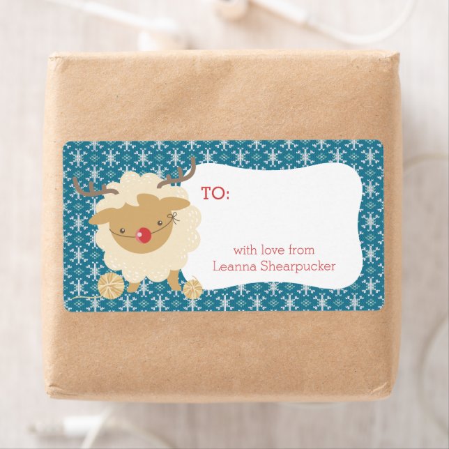 Etiqueta Cacerolas de renos de oveja tejen Navidades de cro (In situ)