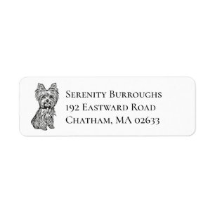 Etiqueta Cachorro adorable de Yorkshire Terrier Amante de Y