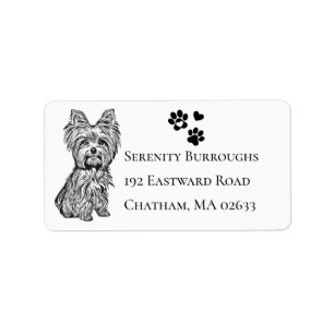 Etiqueta Cachorro Adorable de Yorkshire Terrier Amante de Y