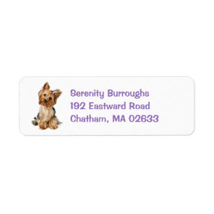 Etiqueta Cachorro de Terrier de Yorkshire Adorable Yorkie