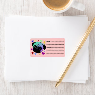 Etiqueta Cachorro Pug PopArt Estilo Retro