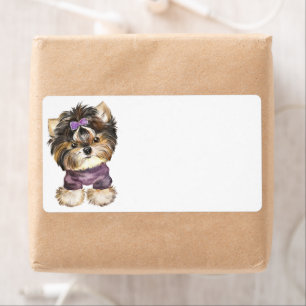 Etiqueta Cachorro yorkshire terrier lindo