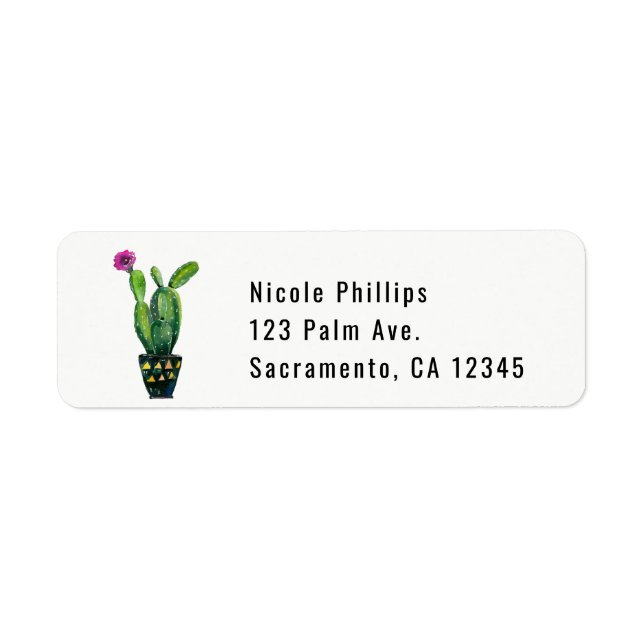 Etiqueta Cactus Floral Rustic Southwestern Bridal Shower (Frente)