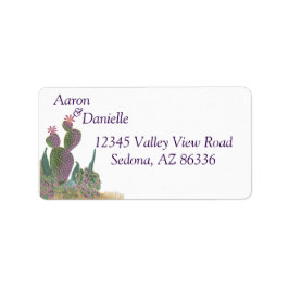 Etiqueta Cactus Flower Return Address Label