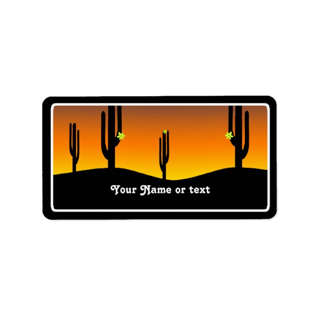 Etiqueta Cactus Flower Sunset (Frente)