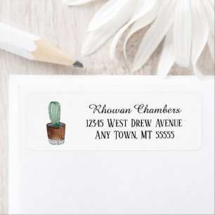 Etiqueta Cactus In A Pot Return Address