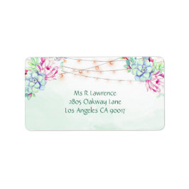 Etiqueta Cactus Suculens String Lights Floral