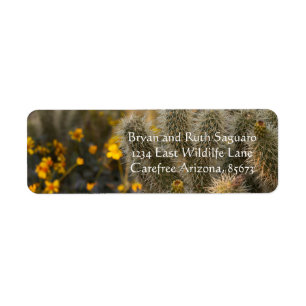 Etiqueta cactus y wildflowers