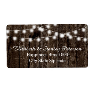 Etiqueta Cadena de luces en el boda de verano de madera ant