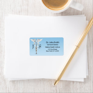Etiqueta Caducto Dental Blanco Espejo Toothcel Médico